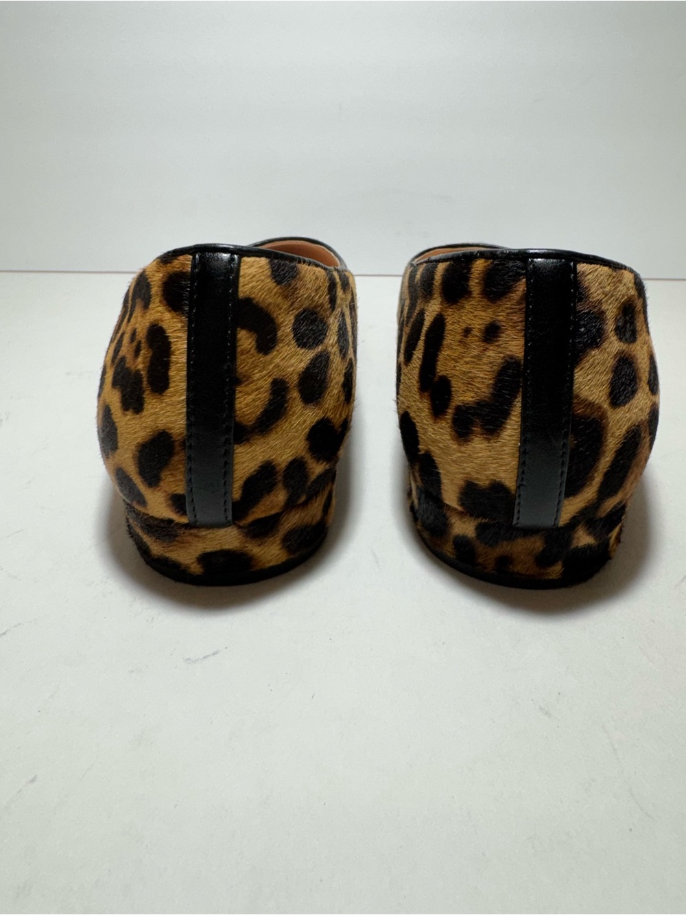 J. Crew Leopard Print Flats Pointed Toe Calf Hair Black/Tan Size 10 - Picture 5 of 14